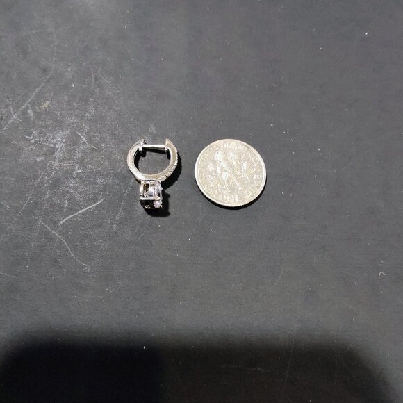 Aqua Sterling Silver Cubic Zirconia Hoop Earrings NWT - Picture 3 of 4